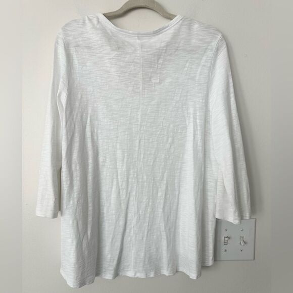 Chico’s The Ultimate White Cotton Tee 2=L - Picture 4 of 5